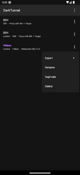 تحميل DarkTunnel - SSH DNSTT V2Ray أدوات لنظام أندرويد لقطة شاشة 3