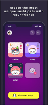 تحميل SUSH Grow cute virtual animal الاجتماعية لنظام أندرويد لقطة شاشة 2