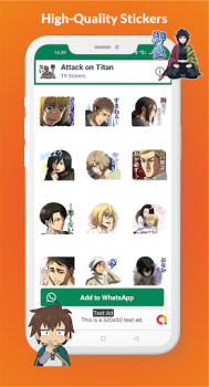 تحميل Anime Stickers for WhatsApp إضفاء الطابع الشخصي لنظام أندرويد لقطة شاشة 2