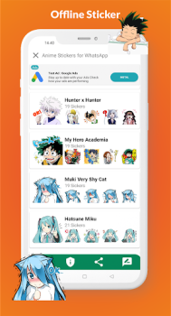 تحميل Anime Stickers for WhatsApp إضفاء الطابع الشخصي لنظام أندرويد لقطة شاشة 3