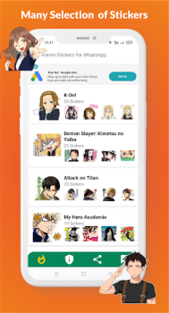 تحميل Anime Stickers for WhatsApp إضفاء الطابع الشخصي لنظام أندرويد لقطة شاشة 5
