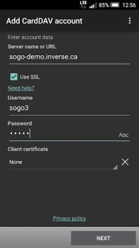 تحميل CardDAV-Sync free عمل لنظام أندرويد لقطة شاشة 2
