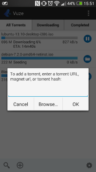 تحميل Vuze Torrent Downloader مشغلات الفيديو والمحررين لنظام أندرويد لقطة شاشة 3