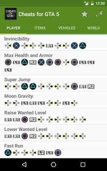 تحميل Cheat Codes for GTA5 وسائل الترفيه لنظام أندرويد لقطة شاشة 7