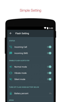 تحميل Flash Alerts on Call and SMS أدوات لنظام أندرويد لقطة شاشة 2