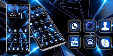 تحميل Black Blue Future Theme إضفاء الطابع الشخصي لنظام أندرويد لقطة شاشة 4