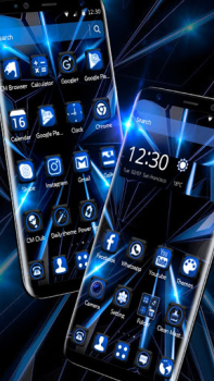 تحميل Black Blue Future Theme إضفاء الطابع الشخصي لنظام أندرويد لقطة شاشة 7