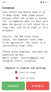 تحميل Comatose — Android Deep Sleep أدوات لنظام أندرويد لقطة شاشة 2