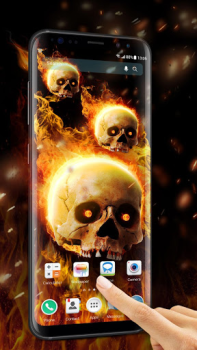تحميل Flaming Skull Live Wallpaper for Free إضفاء الطابع الشخصي لنظام أندرويد لقطة شاشة 2