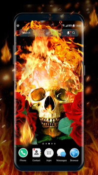 تحميل Flaming Skull Live Wallpaper for Free إضفاء الطابع الشخصي لنظام أندرويد لقطة شاشة 3