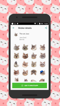 تحميل Cats stickers وسائل الترفيه لنظام أندرويد لقطة شاشة 6