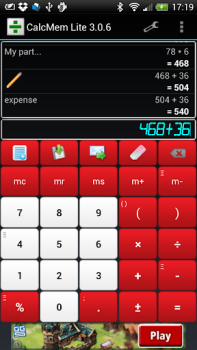 تحميل Calculator Mem Lite عمل لنظام أندرويد لقطة شاشة 2