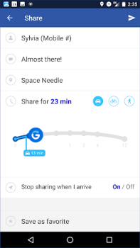 تحميل Glympse - Share GPS location الاجتماعية لنظام أندرويد لقطة شاشة 7