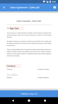 تحميل Zoho Sign - Fill & eSign docs عمل لنظام أندرويد لقطة شاشة 4