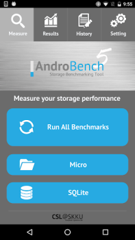 تحميل Androbench (Storage Benchmark) أدوات لنظام أندرويد لقطة شاشة 2