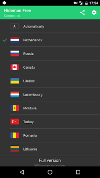 تحميل Hideman Free VPN أدوات لنظام أندرويد لقطة شاشة 3
