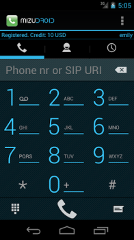 تحميل MizuDroid SIP VOIP Softphone الاتصالات لنظام أندرويد لقطة شاشة 3