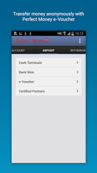 تحميل Perfect Money المالية لنظام أندرويد لقطة شاشة 4