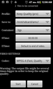 تحميل Video Converter Android مشغلات الفيديو والمحررين لنظام أندرويد لقطة شاشة 4