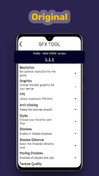 تحميل GFX tool for pubg new state أدوات لنظام أندرويد لقطة شاشة 2